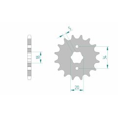 Pignon AFAM acier standard - 428