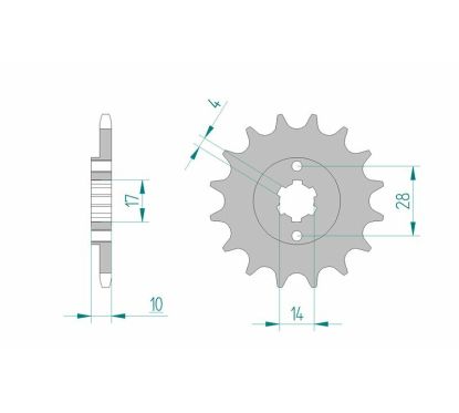 Pignon AFAM acier standard - 420
