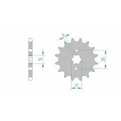 Pignon AFAM acier standard - 428