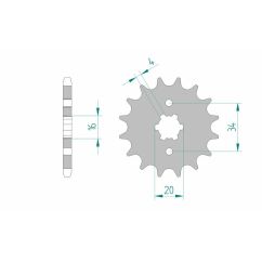Pignon AFAM acier standard - 428