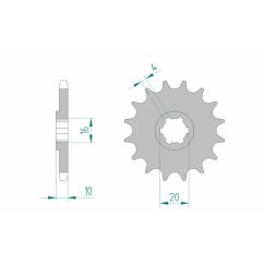 Pignon AFAM acier standard - 428