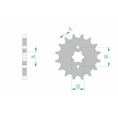 Pignon AFAM acier standard - 428
