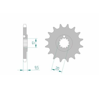 Pignon AFAM acier standard - 428