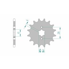 Pignon AFAM acier standard - 428
