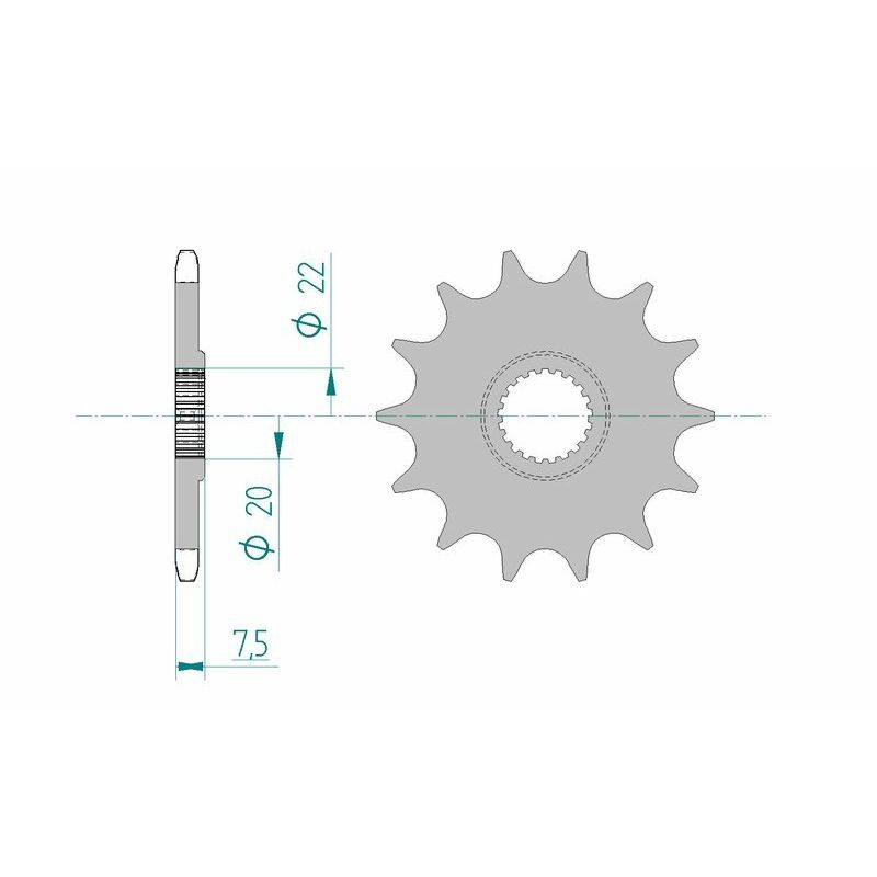 Pignon AFAM acier anti-boue - 520