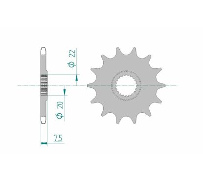 Pignon AFAM acier anti-boue - 520