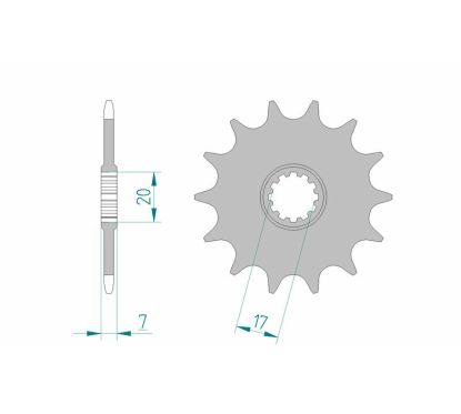 Pignon AFAM acier standard - 415