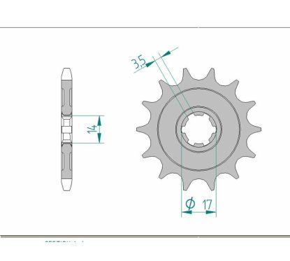 Pignon AFAM acier standard - 428