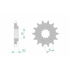 Pignon AFAM acier standard - 530