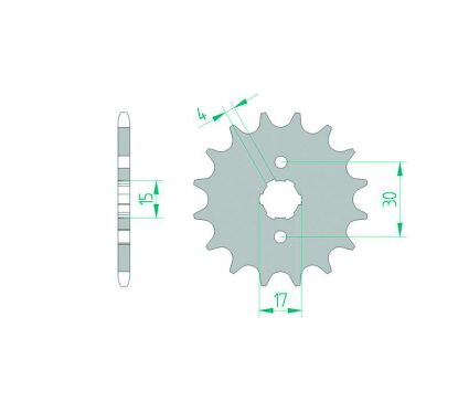 Pignon AFAM acier standard - 420