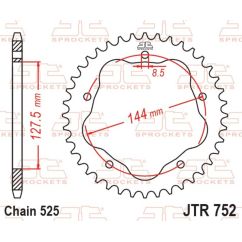 Couronne JT SPROCKETS alu standard - 525 - Nécessite un porte couronne JT SPROCKETS
