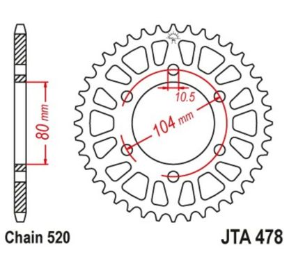 Couronne JT SPROCKETS alu standard - 520