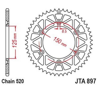 Couronne JT SPROCKETS alu standard - 520