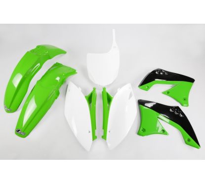 Kit plastique UFO couleur origine vert/noir/blanc Kawasaki KX450F