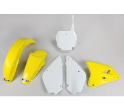 Kit plastique UFO couleur origine jaune/blanc (02-17) Suzuki RM85