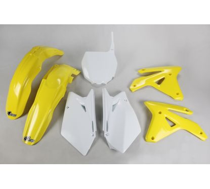 Kit plastique UFO couleur origine jaune/blanc Suzuki RM-Z450