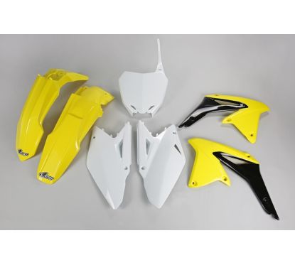 Kit plastique UFO couleur origine jaune/noir/blanc Suzuki RM-Z450