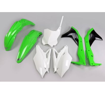 Kit plastique UFO origine (2017) vert/noir/blanc Kawasaki KX250F
