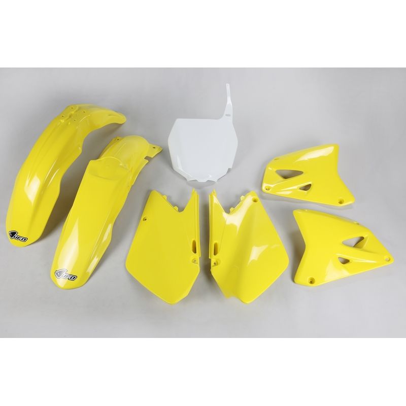 Kit plastique UFO couleur origine jaune/blanc Suzuki RM125/250