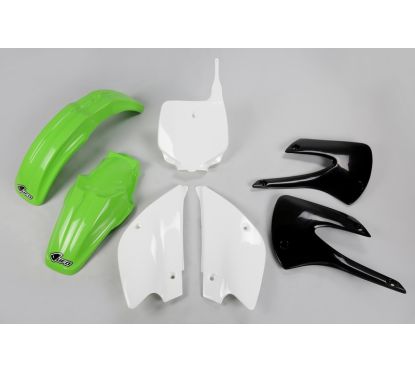Kit plastique UFO couleur origine (2010) restylé vert/noir/blanc Kawasaki KX85