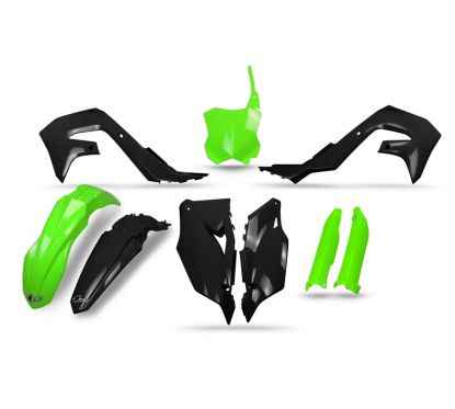 Kit plastiques UFO noir/vert fluo - Kawasaki