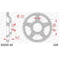 Couronne AFAM acier standard - 428