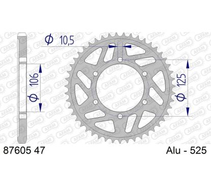Couronne AFAM alu standard - 525