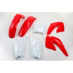 Kit plastique UFO couleur origine rouge/blanc Honda CR125R/250R