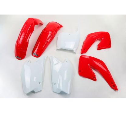Kit plastique UFO couleur origine rouge/blanc Honda CR125R/250R