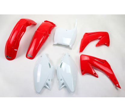 Kit plastique UFO couleur origine rouge/blanc Honda CR125R/250R