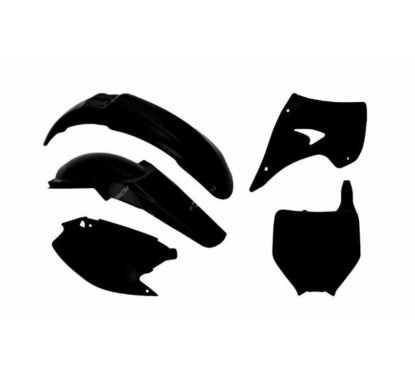 Kit plastique RACETECH Black Kawasaki KX125/250
