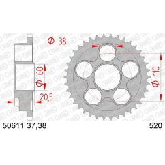 Couronne AFAM acier standard - 520