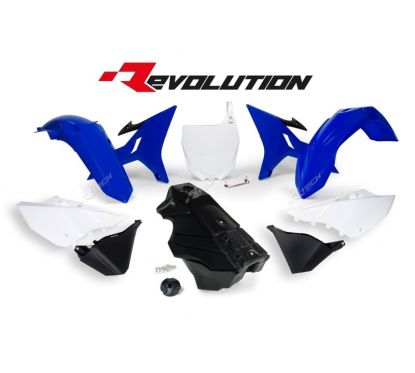 Kit plastique RACETECH Revolution + réservoir couleur origine bleu/blanc/noir Yamaha YZ125/250