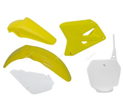 Kit plastique RACETECH couleur origine jaune/blanc Suzuki RM85