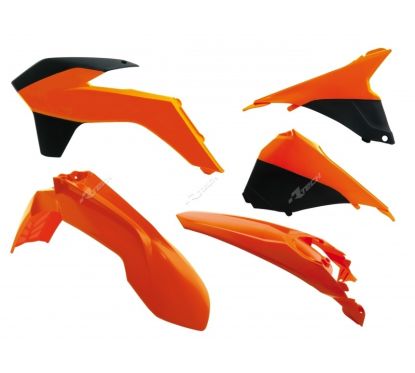 Kit plastique RACETECH couleur origine (2014) orange/noir KTM