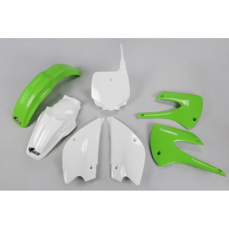 Kit plastique UFO couleur origine (2013) OEM vert/blanc Kawasaki KX85