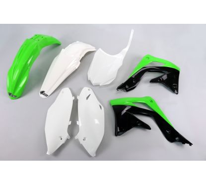 Kit plastique UFO couleur origine vert/blanc/noir Kawasaki KX450F