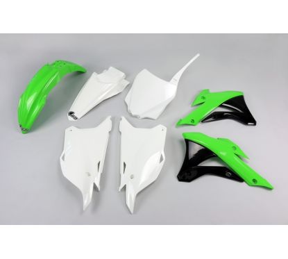 Kit plastique UFO couleur origine (2014) vert/blanc/noir Kawasaki KX85