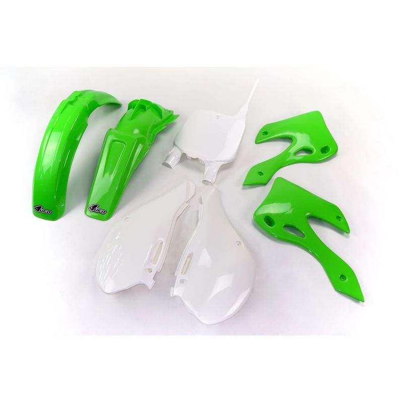 Kit plastique UFO couleur origine vert/blanc Kawasaki KX125/250