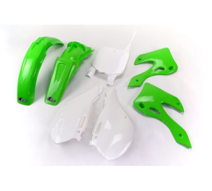 Kit plastique UFO couleur origine vert/blanc Kawasaki KX125/250