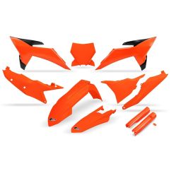 Kit plastiques complet avec protections de fourche UFO - orange fluo