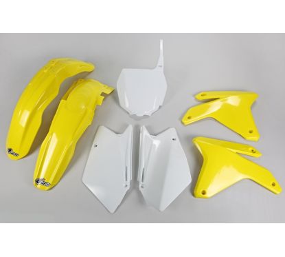 Kit plastique UFO couleur origine jaune/blanc Suzuki RM-Z450