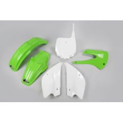 Kit plastique UFO couleur origine vert/blanc Kawasaki KX80
