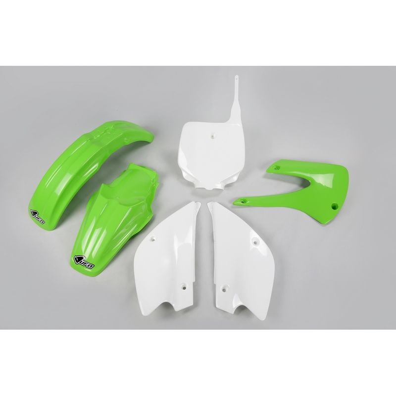Kit plastique UFO couleur origine vert/blanc Kawasaki KX80