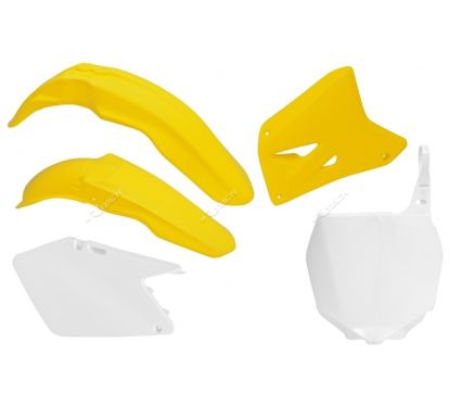 Kit plastique RACETECH couleur origine (2009) jaune/blanc Suzuki RM125/250