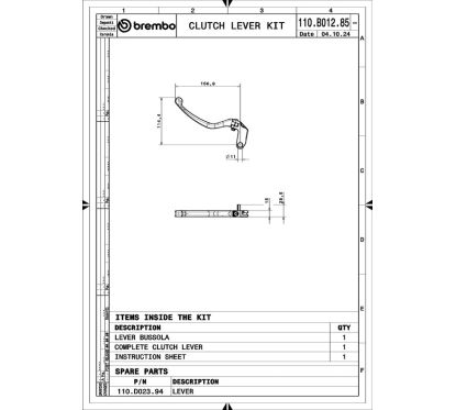 Levier embrayage BREMBO UPGRADE style RCS