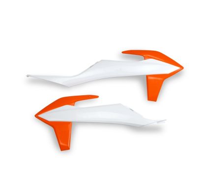 Ouies de radiateur UFO orange/blanc KTM EXC/SX/EXC-F/SX-F