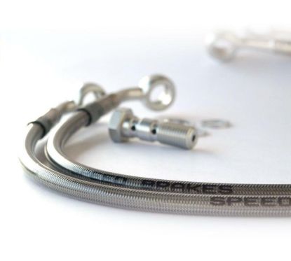 Durite de frein Aviation SPEEDBRAKES inox/raccord argent