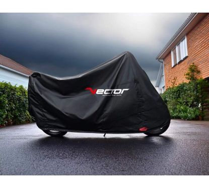 Housse de protection intérieure/extérieure VECTOR H20 pour moto/scooter avec bulle haute - noir - S