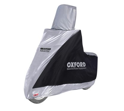 Housse de protection intérieur / extérieur OXFORD Aquatex noir/argent - scooter - avec bulle haute - S